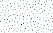 Vector watercolor dots background. Randomly placed polka dots, hand drawn spots seamless pattern. Scattered big and small circles, points in various sizes. Decorative black and white design tiles.