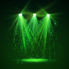 Wall Mural - Spotlight on stage with smoke and light.