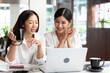 © offsuperphoto - young couple woman talking and using laptop computer in free time