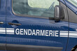 sign on a gendarmerie car emergency vehicle French police
