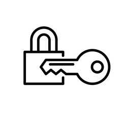 Canvas Print - key lock line icon. clipart image isolated on white background