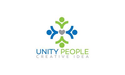 Wall Mural - Friendship, unity people care logo, Creative people logo, Teamwork, Connectivity logo template