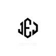 JEJ letter logo design with polygon shape. JEJ polygon logo monogram. JEJ cube logo design. JEJ hexagon vector logo template white and black colors. JEJ monogram, JEJ business and real estate logo. 