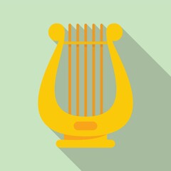 Wall Mural - Harp icon flat vector. Irish lyre