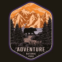 Sticker - National park colorful vintage emblem