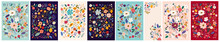 Beautiful Flower Collection Of Posters With Roses, Leaves, Floral Bouquets, Flower Compositions. Notebook Covers