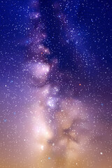 Canvas Print - night starry sky. milky way, stars, nebula. space vertical background