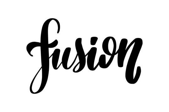 Fusion lettering. Handwritten stock lettering typography. Calligraphy