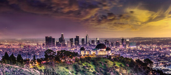 Fototapete - Griffith Observatory Los Angeles skyline