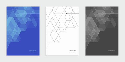 Abstract geometric technological company brochure. Vector business flyer.