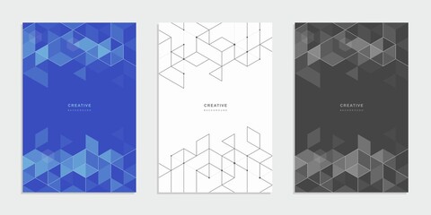 Abstract geometric technological company brochure. Vector business flyer.