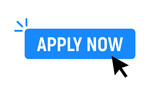 Fototapeta  - Apply now job submit button icon. Vector apply now click cursor