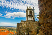 Church Tower In The Castle Ruins Of The Portuguese City Of Figueira De Castelo Rodrigo