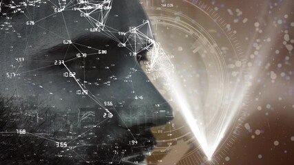 Poster - Animation of scope and network of connections over man face