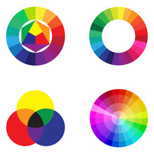 Color Palette On White Background. Graphic Color Background. Circle Triangle. Vector Illustration. Stock Image. 