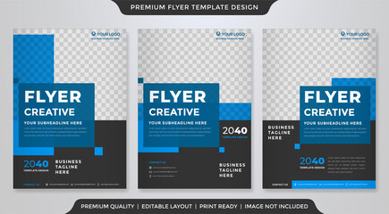 business flyer template design with abstract background style and modern layout use for business ads and catalog