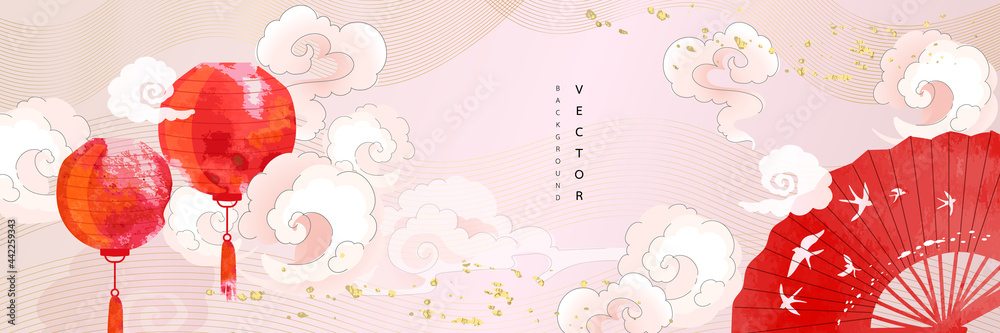 Asian background ,Oriental Chinese and Japanese style abstract pattern ...