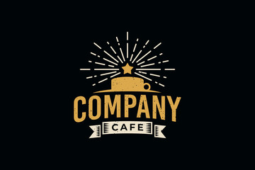 Canvas Print - Morning Cafe logo vector graphics with a cup of coffee and rising star for any business, especially for cafe, coffee shop, restaurant, etc.