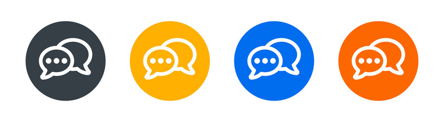 Poster - Chat, chatting icon set on button circle design. Vector illustration