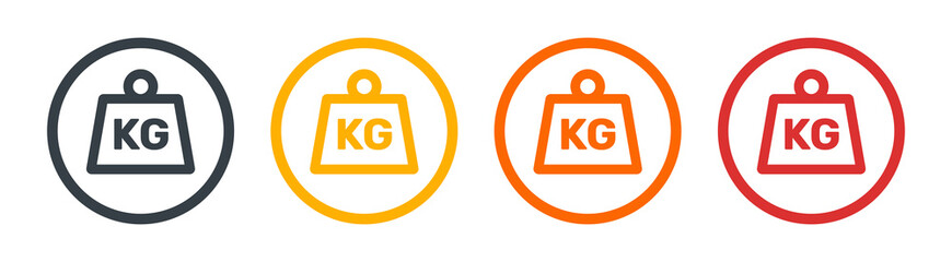 Poster - KG weight icon set. Kilogram symbols. Vector illustration