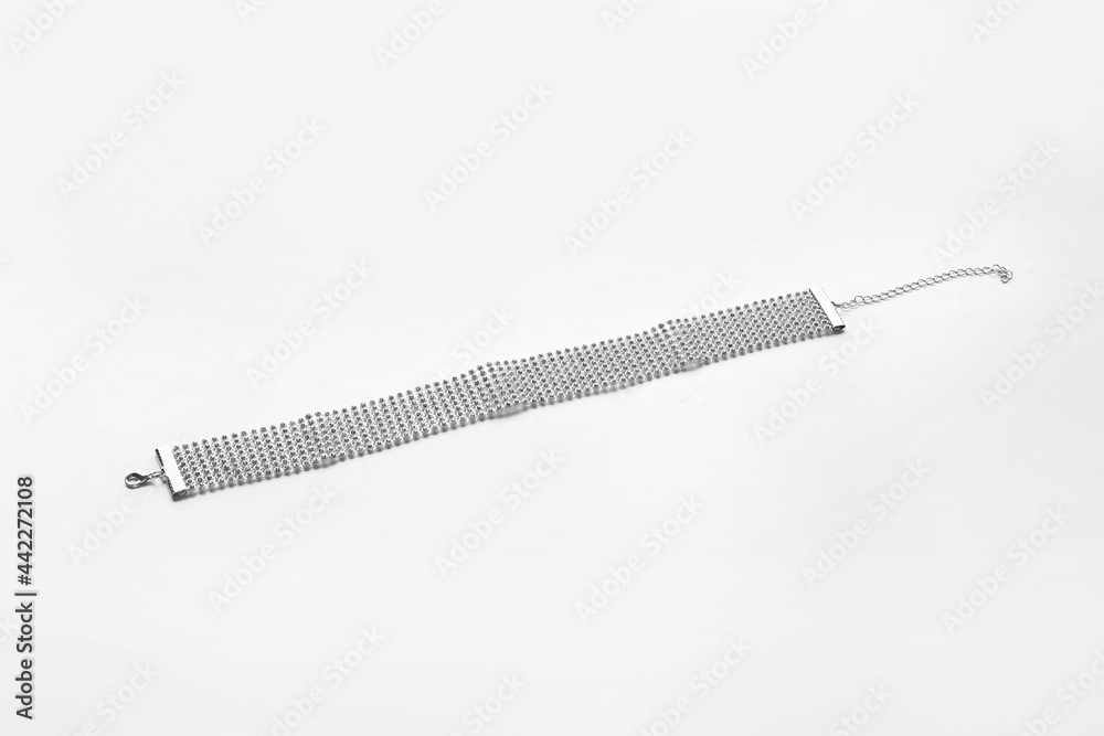 Beautiful bracelet on white background