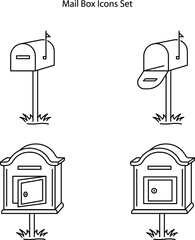 Poster - mailbox icons set isolated on white background. mailbox icon thin line outline linear mailbox symbol for logo, web, app, UI. mailbox icon simple sign.