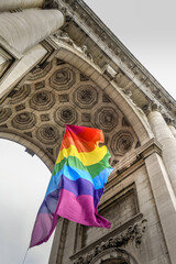 Canvas Print - drapeau LGBT arc en ciel patrimoine culture Bruxelles