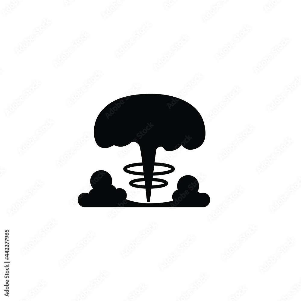 Nuclear explosion icon in trendy flat style isolated on white ...