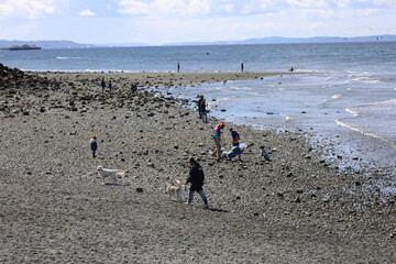 walking on the beach