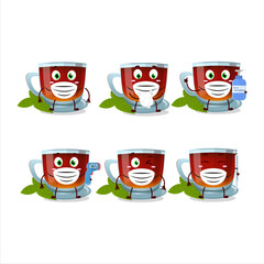 Sticker - A picture of mint tea cartoon design style keep staying healthy during a pandemic