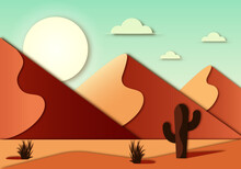 Paper-cut Desert In Daylight