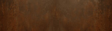 Grunge Rusty Orange Brown Metal Corten Steel Stone Background Texture Banner Panorama