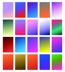 Poster - vector eps 10 gradient set. different colors. modern smartphone screen, mobile app template. design 