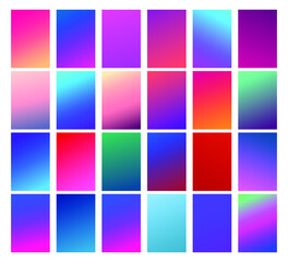 Poster - vector eps 10 gradient set. different colors. modern smartphone screen, mobile app template. design 