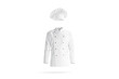 Blank white chef hat and jacket mockup, front view