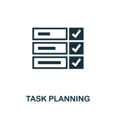 Task Planning icon. Simple creative element. Filled monochrome Task Planning icon for templates, infographics and banners