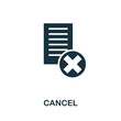 Cancel icon. Simple creative element. Filled monochrome Cancel icon for templates, infographics and banners
