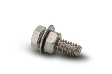 nuts and bolts isolated on a white background with clipping path