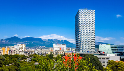 Wall Mural - Tirana, Albania. Panoramic view of the city.