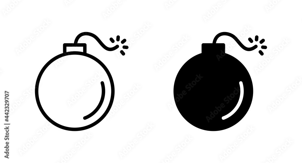 bomb icon vector for web, computer and mobile app - obrazy, fototapety, plakaty 