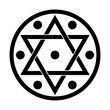 Seal of Solomon, the signet ring attributed to King Solomon in medieval Arabic tradition, from which it developed in Islamic and Jewish mysticism, and in Western occultism, depicted in hexagram shape.
