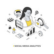 Social Media Analytics Isometric Concept