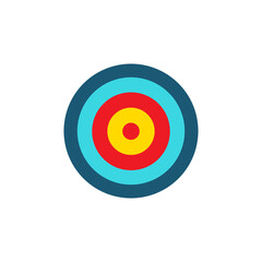 Poster - target colorful icon. goal symbol. marketing or business aim. vector illustration isolated on white