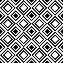 Poster - Rhombus pattern. Seamless vector black rhombs.