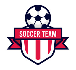 Poster - soccer shield with ribbon