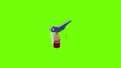 Wall Mural - Blue corkscrew icon animation