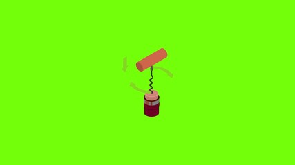 Sticker - Old corkscrew icon animation