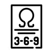omega 369 nutrition fact line icon vector. omega 369 nutrition fact sign. isolated contour symbol black illustration