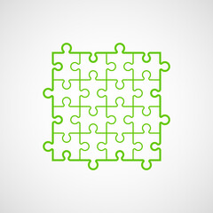 Fototapete - A lot of piece flat puzzle pattern presentation. Many step puzzles business background. Simple pattern. Section compare service banner. Puzzle illustration template simple shape. Abstract Background