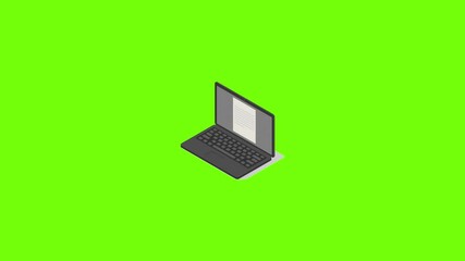 Poster - Modern black school laptop icon animation
